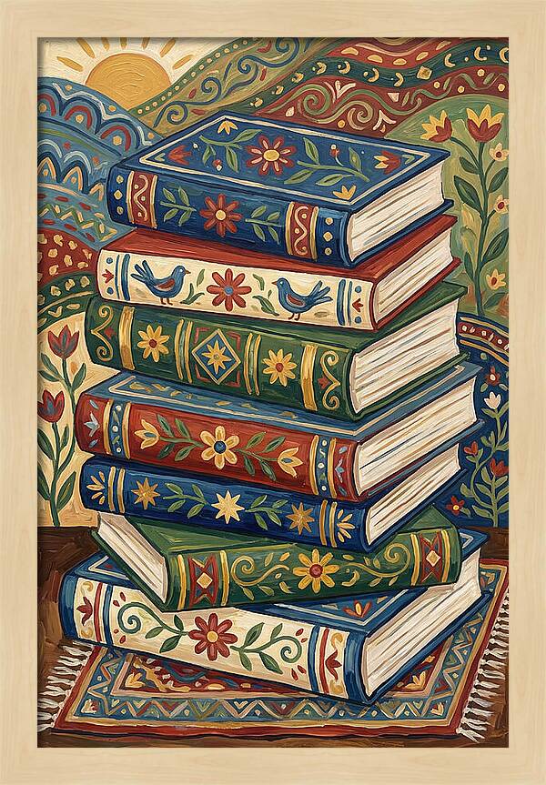 Colorful Stacked Books