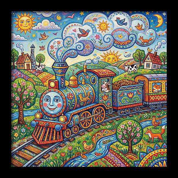 Colorful Steam Train Journey