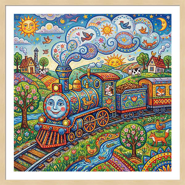 Colorful Steam Train Journey