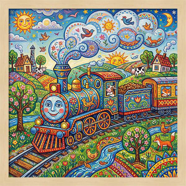 Colorful Steam Train Journey