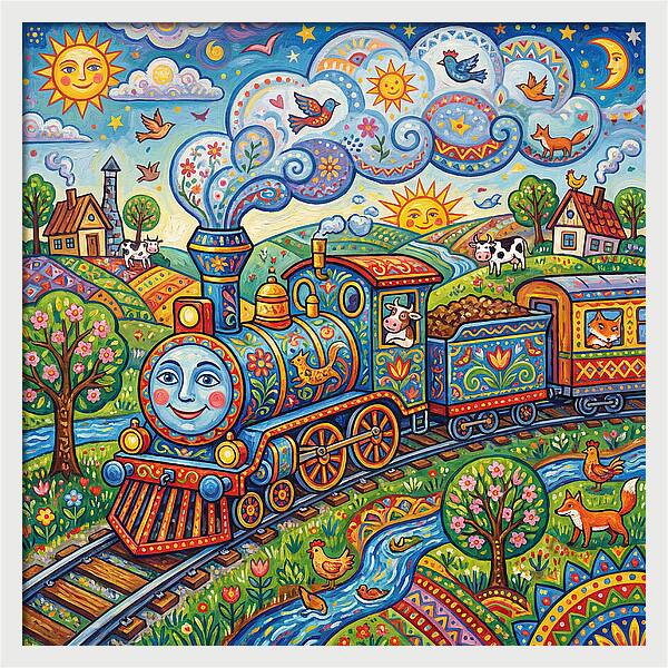 Colorful Steam Train Journey