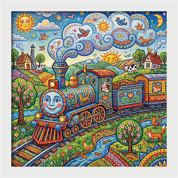 Colorful Steam Train Journey