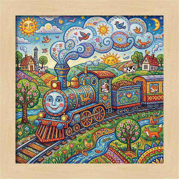 Colorful Steam Train Journey