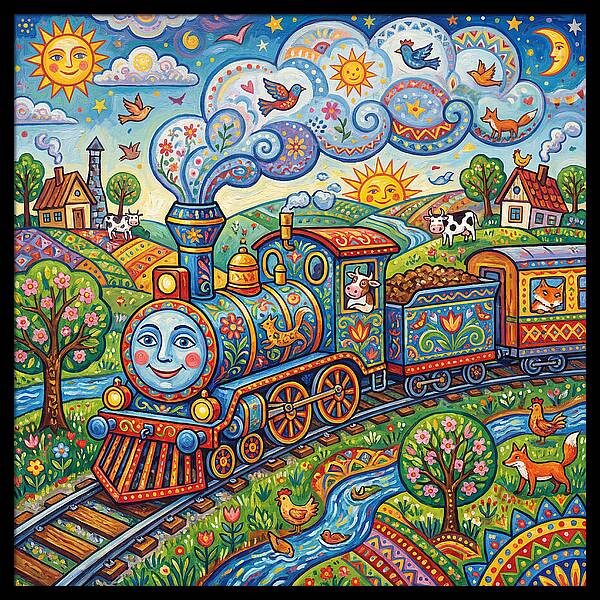 Colorful Steam Train Journey