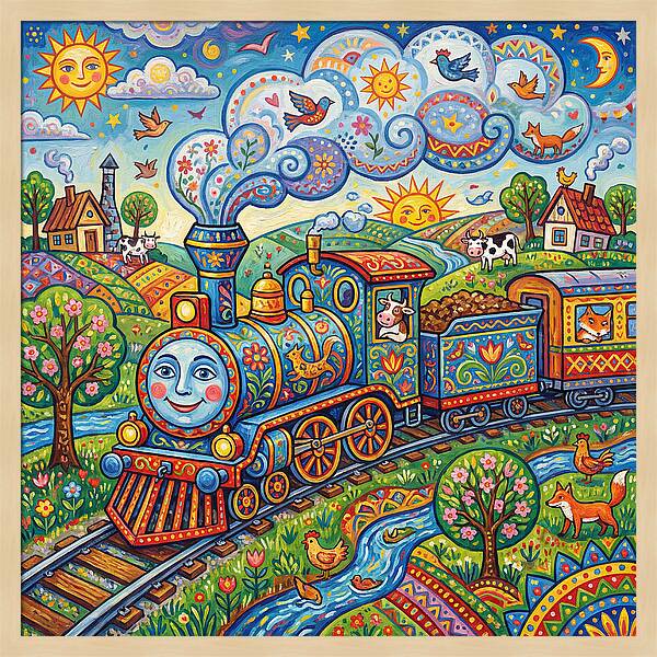 Colorful Steam Train Journey