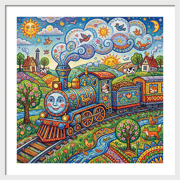 Colorful Steam Train Journey