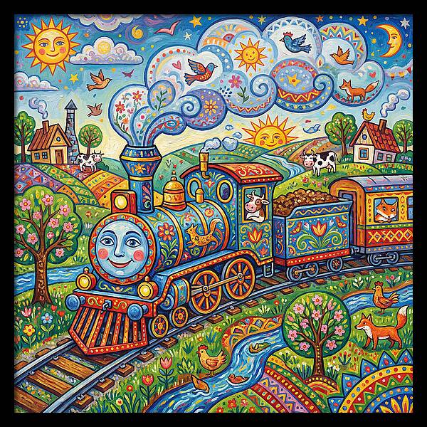 Colorful Steam Train Journey
