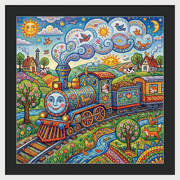 Colorful Steam Train Journey