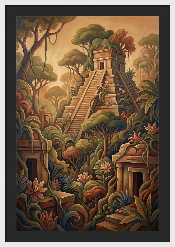 Colorful Stepped Pyramid Temple