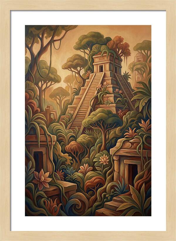 Colorful Stepped Pyramid Temple