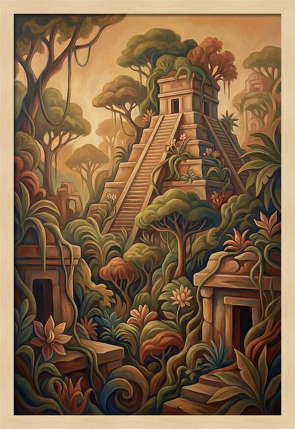 Colorful Stepped Pyramid Temple