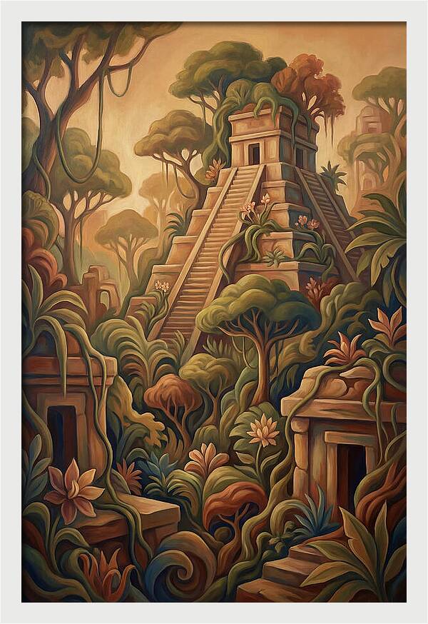 Colorful Stepped Pyramid Temple