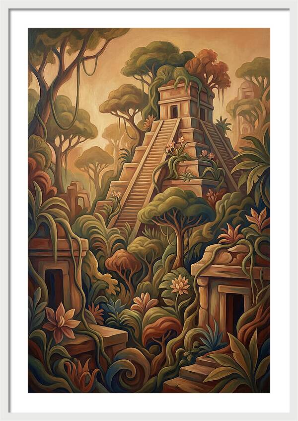 Colorful Stepped Pyramid Temple