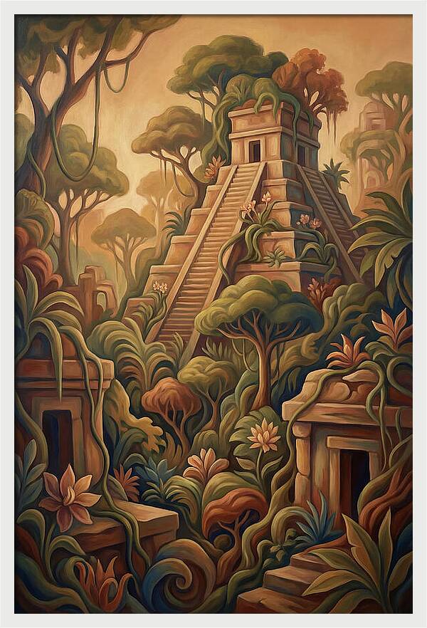 Colorful Stepped Pyramid Temple
