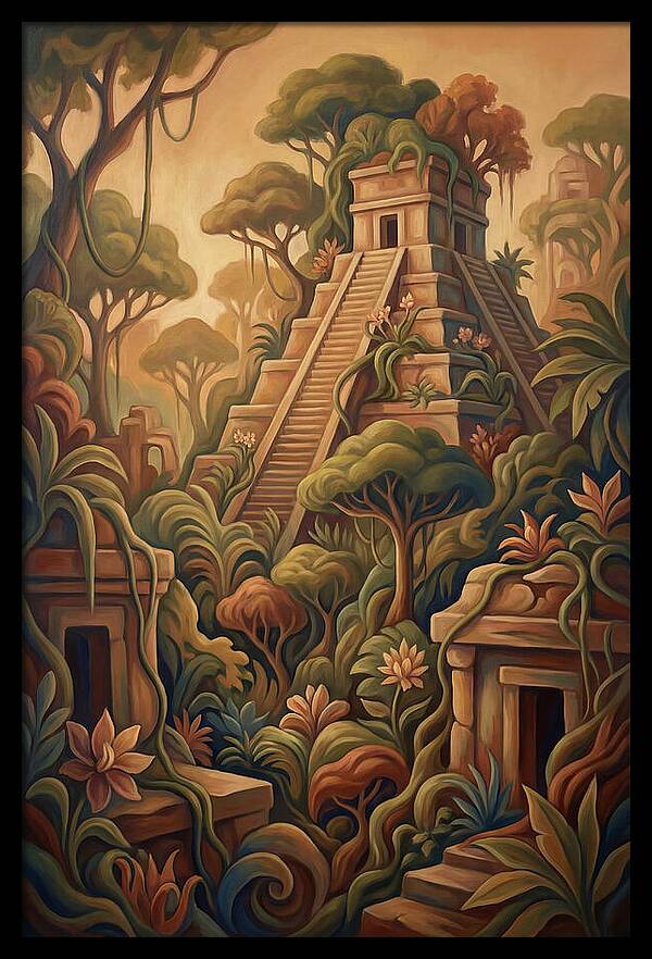 Colorful Stepped Pyramid Temple