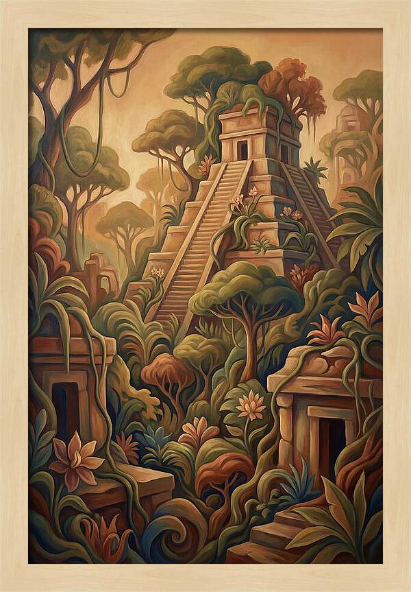 Colorful Stepped Pyramid Temple