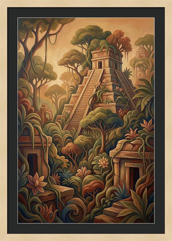 Colorful Stepped Pyramid Temple
