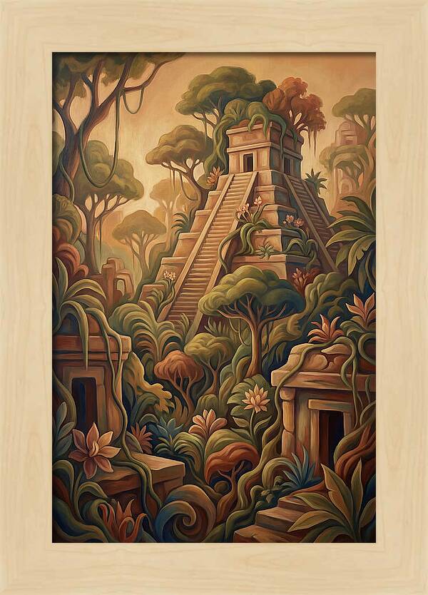 Colorful Stepped Pyramid Temple