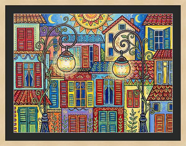 Colorful Street Corner Scene