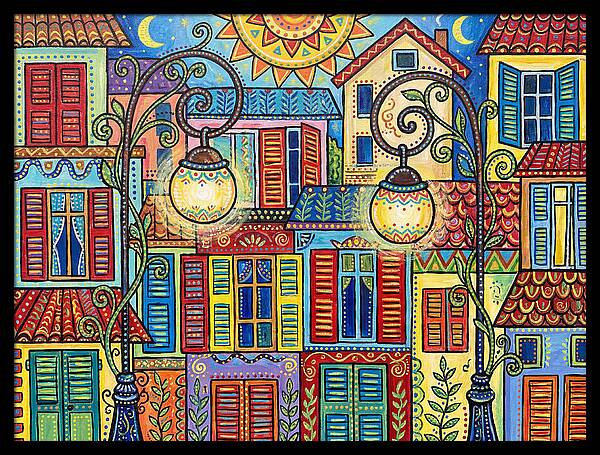 Colorful Street Corner Scene