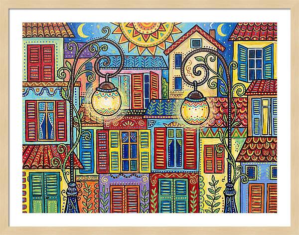 Colorful Street Corner Scene