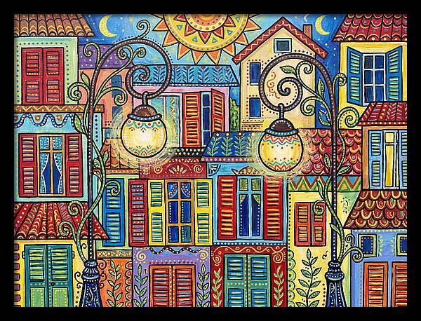 Colorful Street Corner Scene