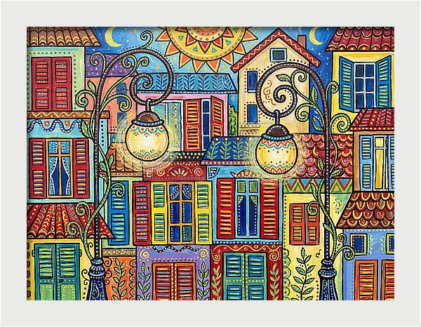 Colorful Street Corner Scene