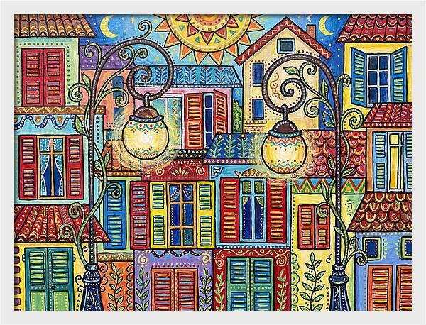 Colorful Street Corner Scene