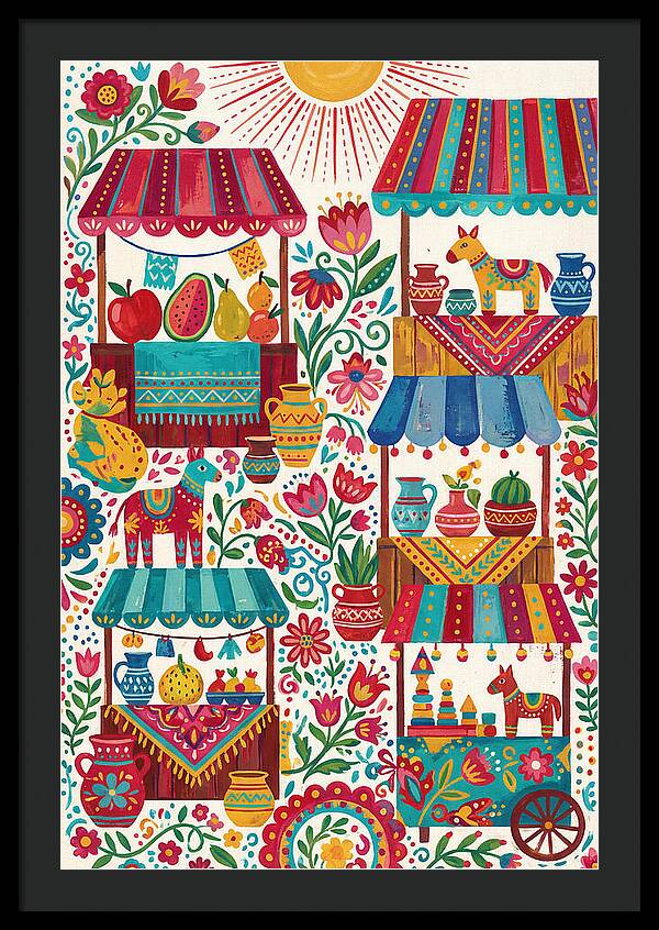 Colorful Street Market Scene