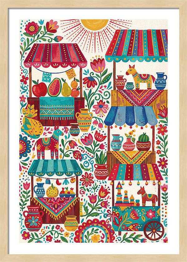 Colorful Street Market Scene