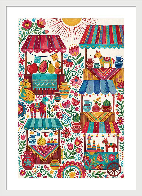 Colorful Street Market Scene