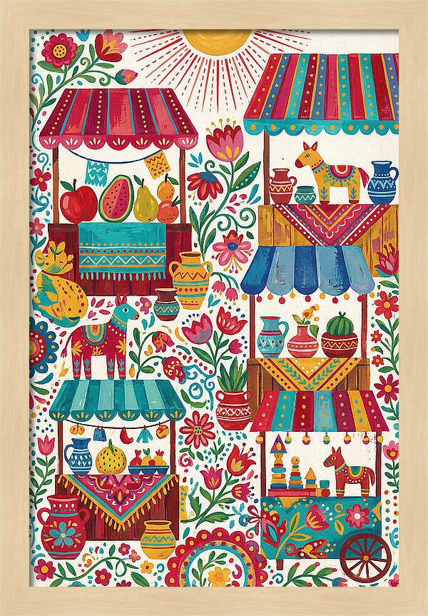 Colorful Street Market Scene