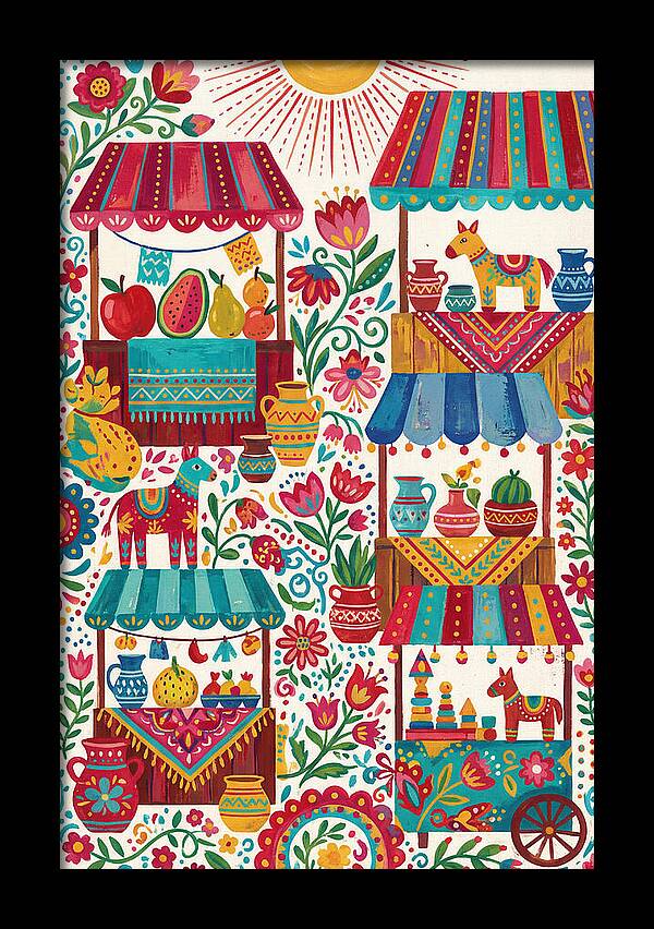 Colorful Street Market Scene