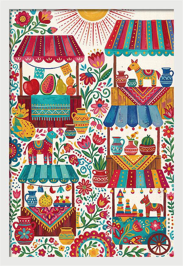 Colorful Street Market Scene