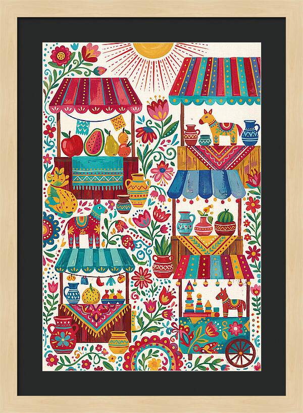 Colorful Street Market Scene