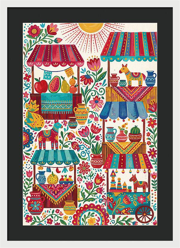 Colorful Street Market Scene