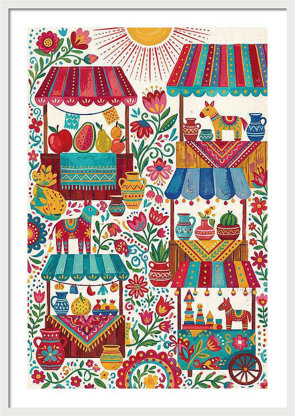Colorful Street Market Scene