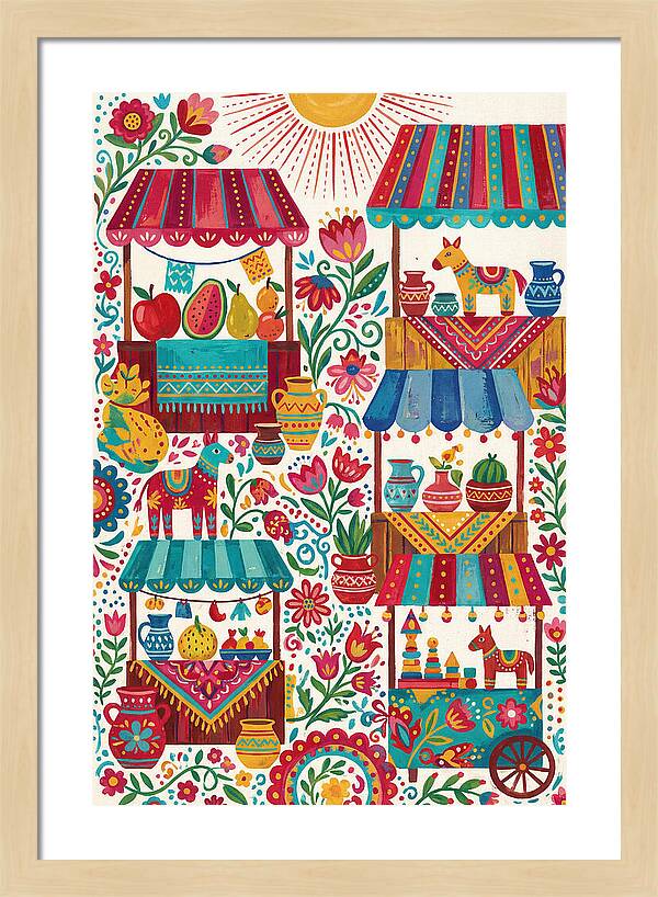 Colorful Street Market Scene