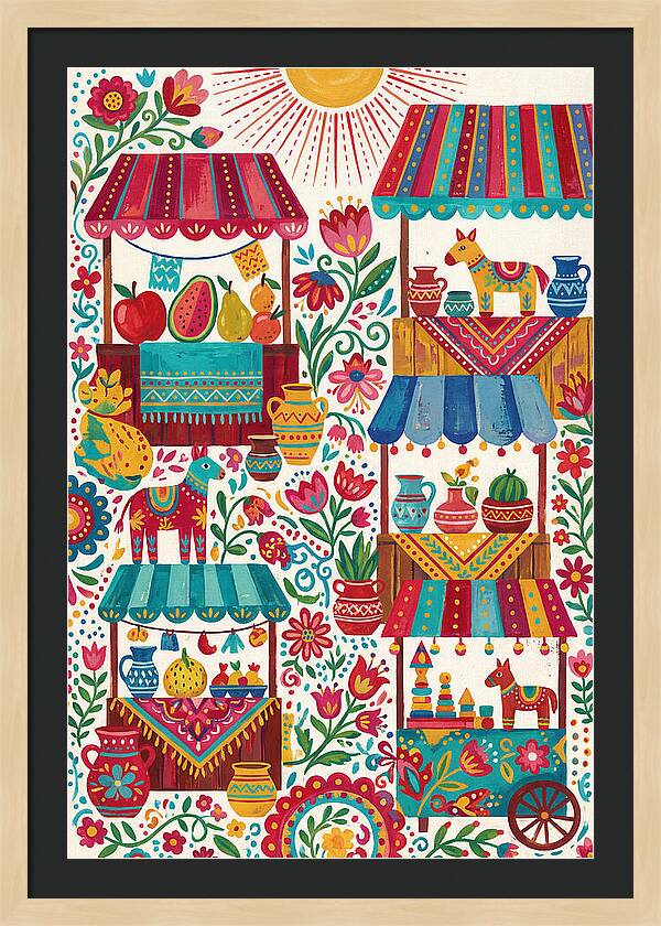 Colorful Street Market Scene