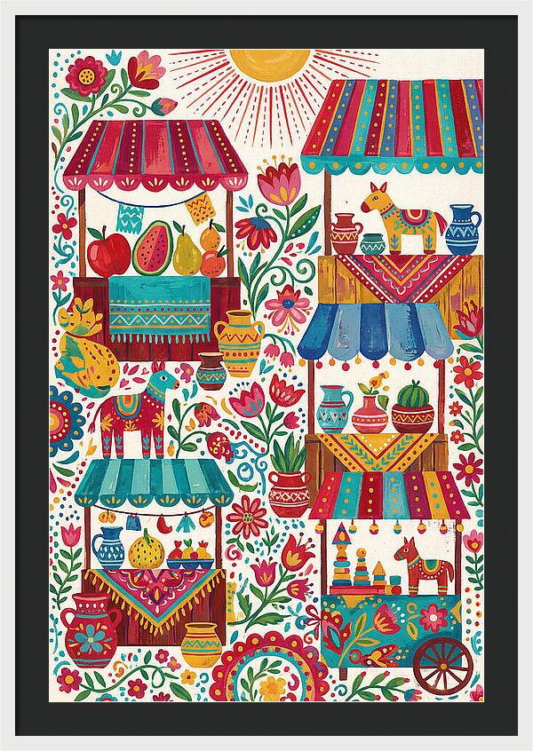 Colorful Street Market Scene