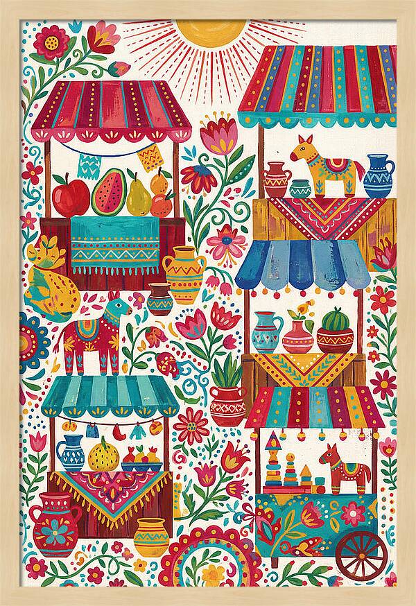 Colorful Street Market Scene