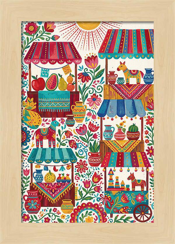 Colorful Street Market Scene