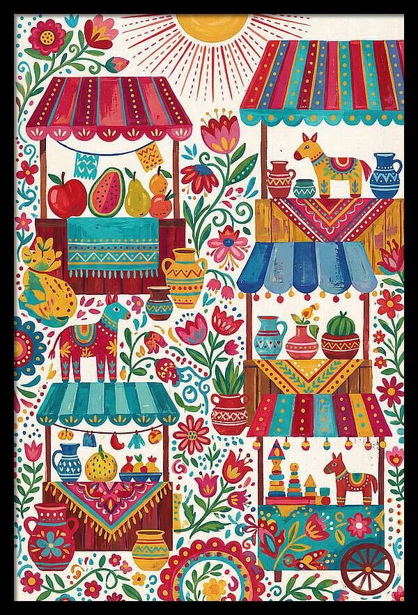 Colorful Street Market Scene
