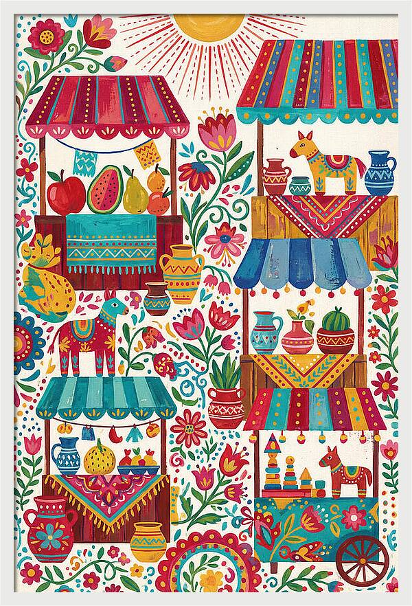 Colorful Street Market Scene