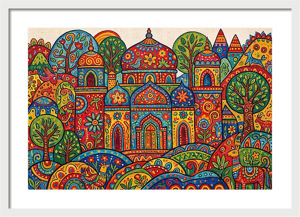 Colorful Temple Landscape