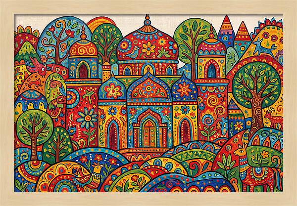 Colorful Temple Landscape