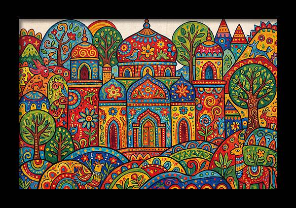 Colorful Temple Landscape