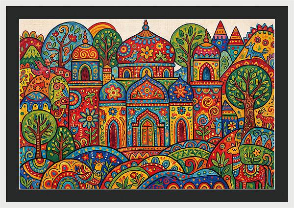 Colorful Temple Landscape