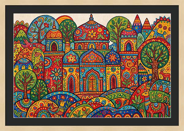 Colorful Temple Landscape