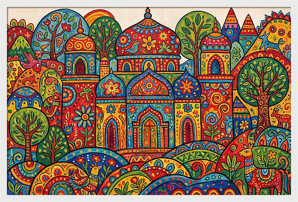 Colorful Temple Landscape